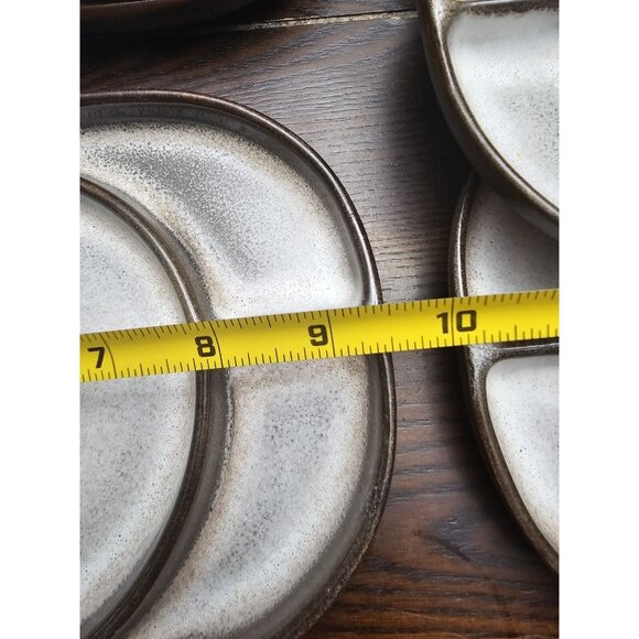 Ceramano West Germany Stoneware Sectioned Snack Plates Set Of 6 Vintage - Picture 5 of 5